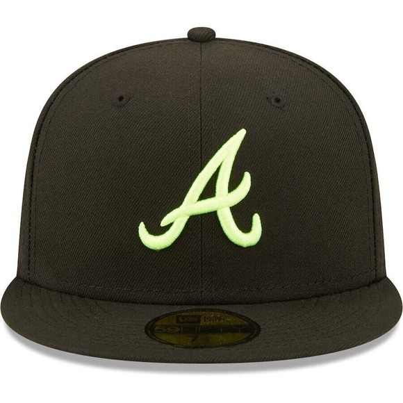 Atlanta Braves 95 World Series Summer Pop New Era 59FIFTY Fitted Hat Black 7 3/8 - Picture 2 of 5